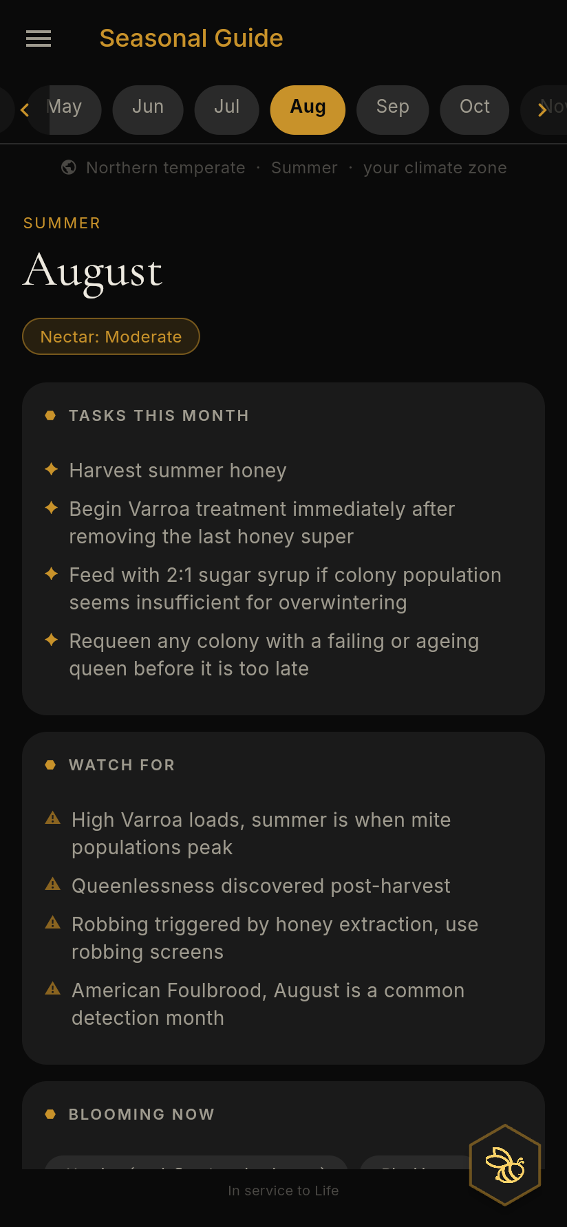 Seasonal guidance